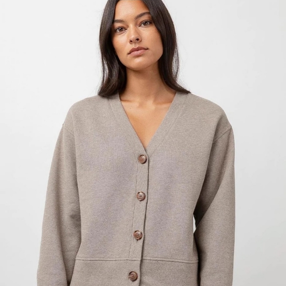 Rails Latte Heather Cotton Blend Cardigan